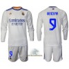 Officiële Voetbalshirt + Korte Broek Real Madrid Benzema 9 Thuis 2021-22 Lange Mouw - Kids